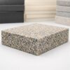 Bloque de espuma aglutinada de alta densidad para absorción de impactos, aislamiento de vibraciones y aplicaciones industriales, deportivas y de protección.